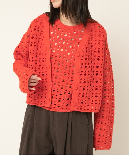 RNA-N(アールエヌエーエヌ)の「K2720 ランダムホールカーデ(カーディガン/ボレロ・レディース・杢グレー/キャメル/レッド・FREE)」の3枚目の写真