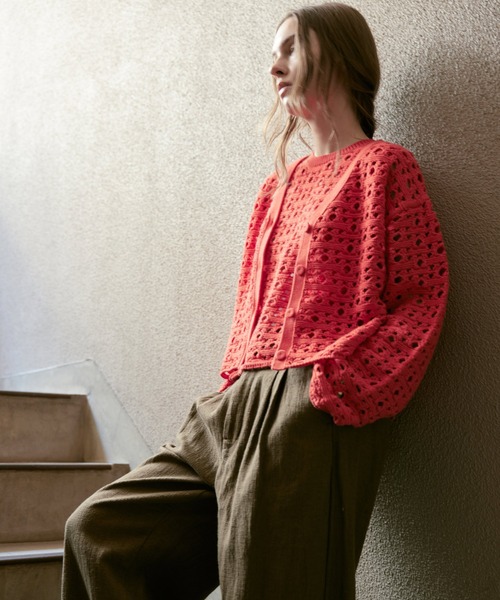 RNA-N(アールエヌエーエヌ)の「K2720 ランダムホールカーデ(カーディガン/ボレロ・レディース・杢グレー/キャメル/レッド・FREE)」の19枚目の写真