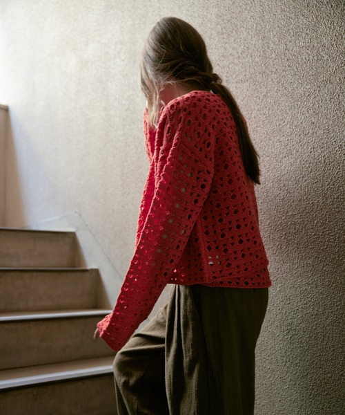 RNA-N(アールエヌエーエヌ)の「K2720 ランダムホールカーデ(カーディガン/ボレロ・レディース・杢グレー/キャメル/レッド・FREE)」の20枚目の写真