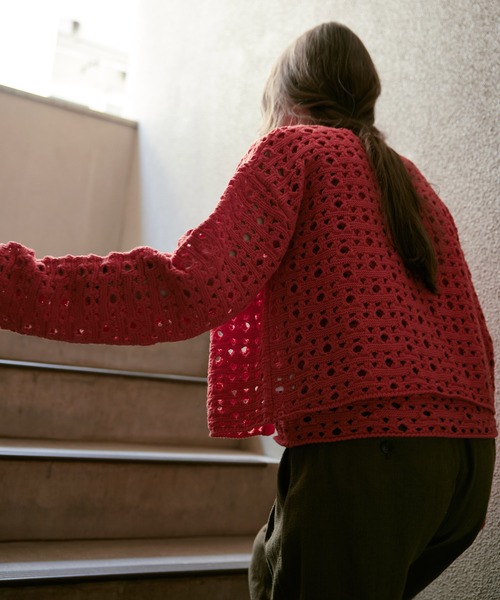 RNA-N(アールエヌエーエヌ)の「K2720 ランダムホールカーデ(カーディガン/ボレロ・レディース・杢グレー/キャメル/レッド・FREE)」の21枚目の写真