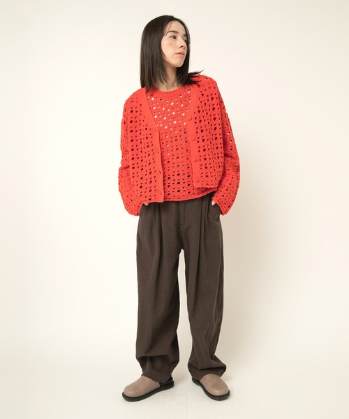 RNA-N(アールエヌエーエヌ)の「K2720 ランダムホールカーデ(カーディガン/ボレロ・レディース・杢グレー/キャメル/レッド・FREE)」の14枚目の写真