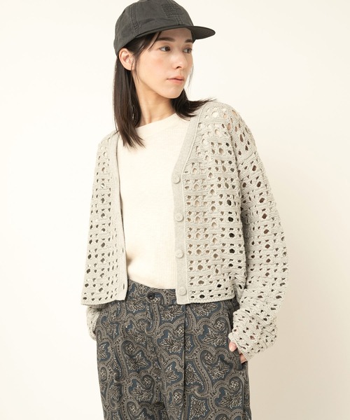 RNA-N(アールエヌエーエヌ)の「K2720 ランダムホールカーデ(カーディガン/ボレロ・レディース・杢グレー/キャメル/レッド・FREE)」の4枚目の写真