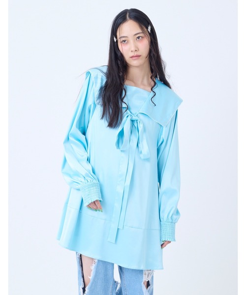 Little sunny bite(リトルサニーバイト)の「【8】【it】【little sunny bite】satin sailor dress(ワンピース・レディース・ピンク/イエロー/ブルー・MEDIUM/SMALL)」の1枚目の写真
