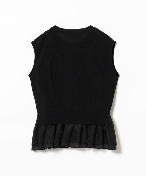 Ray BEAMS(レイビームス)の「シアー ペプラム クルーネック ノースリーブ ニット(ニット/セーター・レディース・ブラック/オフホワイト・ONE SIZE)」の12枚目の写真