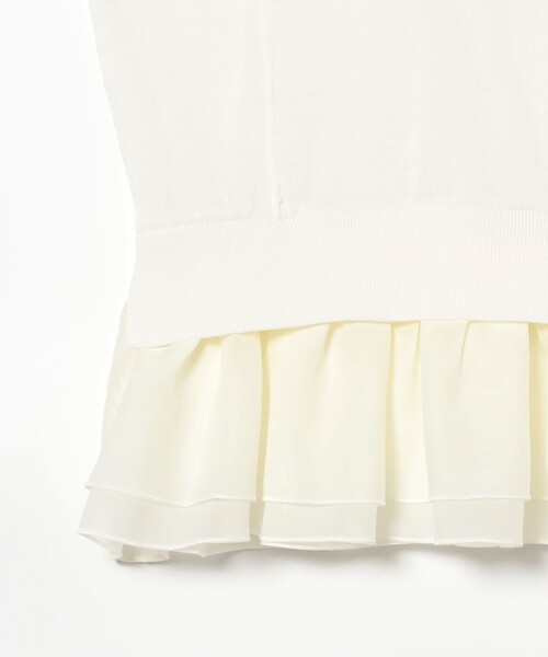 Ray BEAMS(レイビームス)の「シアー ペプラム クルーネック ノースリーブ ニット(ニット/セーター・レディース・ブラック/オフホワイト・ONE SIZE)」の16枚目の写真