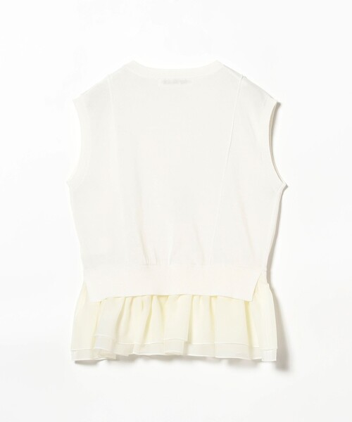 Ray BEAMS(レイビームス)の「シアー ペプラム クルーネック ノースリーブ ニット(ニット/セーター・レディース・ブラック/オフホワイト・ONE SIZE)」の17枚目の写真