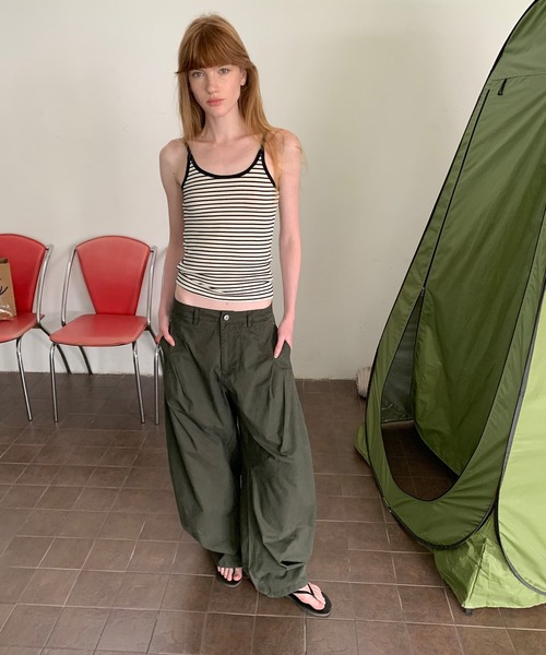 LONSLAN（ロンスラン）の「【LONSLAN】ワイドボリュームパンツ LONW25s064（その他パンツ・レディース・ブラック/ダークカーキ/ホワイト・S/M/L）」の6枚目の写真