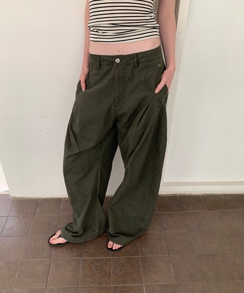 LONSLAN（ロンスラン）の「【LONSLAN】ワイドボリュームパンツ LONW25s064（その他パンツ・レディース・ブラック/ダークカーキ/ホワイト・S/M/L）」の11枚目の写真