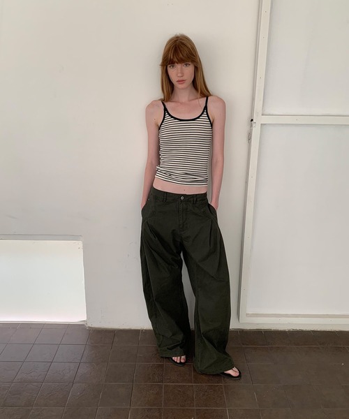 LONSLAN（ロンスラン）の「【LONSLAN】ワイドボリュームパンツ LONW25s064（その他パンツ・レディース・ブラック/ダークカーキ/ホワイト・S/M/L）」の12枚目の写真