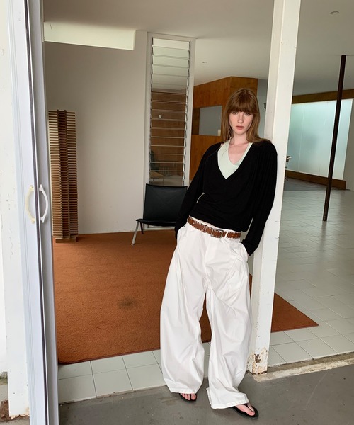 LONSLAN（ロンスラン）の「【LONSLAN】ワイドボリュームパンツ LONW25s064（その他パンツ・レディース・ブラック/ダークカーキ/ホワイト・S/M/L）」の17枚目の写真