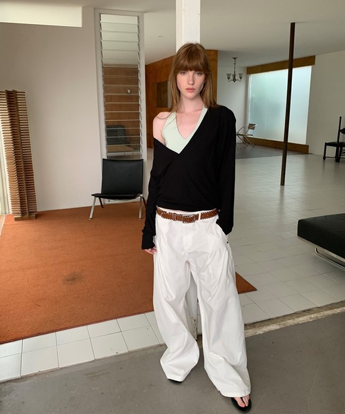 LONSLAN（ロンスラン）の「【LONSLAN】ワイドボリュームパンツ LONW25s064（その他パンツ・レディース・ブラック/ダークカーキ/ホワイト・S/M/L）」の19枚目の写真