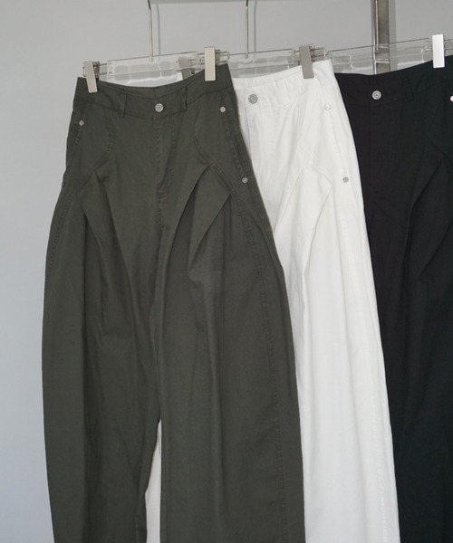 LONSLAN（ロンスラン）の「【LONSLAN】ワイドボリュームパンツ LONW25s064（その他パンツ・レディース・ブラック/ダークカーキ/ホワイト・S/M/L）」の22枚目の写真
