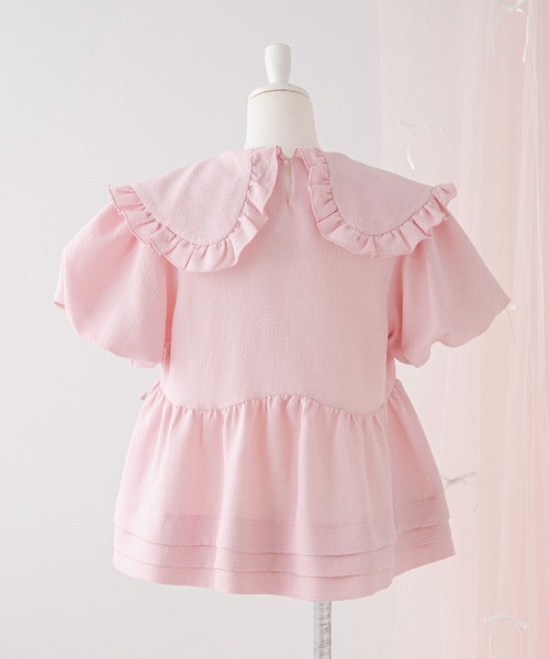 DearMyLoveRose(ディアマイラブローズ)の「ビッグカラーリボンペプラムブラウス【大きいサイズ有り】(シャツ/ブラウス・レディース・ベビーピンク/ブラック/ホワイト・3L/LL/LARGE/MEDIUM)」の17枚目の写真
