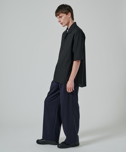 STUDIOUS（ステュディオス）の「【涼しいウール】COOL WOOL SHIRTS JACKET S.S（シャツ/ブラウス・メンズ・ブラック/ダークグリーン・1/2）」の5枚目の写真