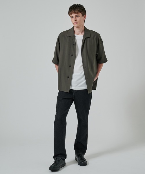 STUDIOUS（ステュディオス）の「【涼しいウール】COOL WOOL SHIRTS JACKET S.S（シャツ/ブラウス・メンズ・ブラック/ダークグリーン・1/2）」の7枚目の写真