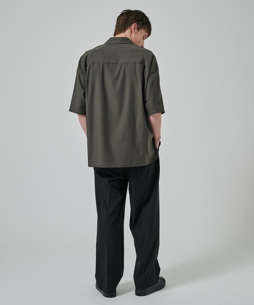 STUDIOUS（ステュディオス）の「【涼しいウール】COOL WOOL SHIRTS JACKET S.S（シャツ/ブラウス・メンズ・ブラック/ダークグリーン・1/2）」の10枚目の写真