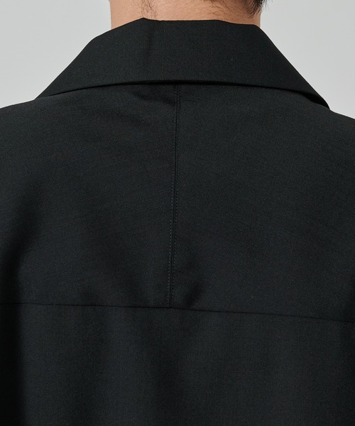 STUDIOUS（ステュディオス）の「【涼しいウール】COOL WOOL SHIRTS JACKET S.S（シャツ/ブラウス・メンズ・ブラック/ダークグリーン・1/2）」の14枚目の写真