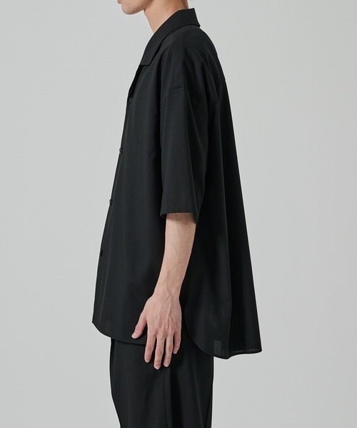 STUDIOUS（ステュディオス）の「【涼しいウール】COOL WOOL SHIRTS JACKET S.S（シャツ/ブラウス・メンズ・ブラック/ダークグリーン・1/2）」の12枚目の写真