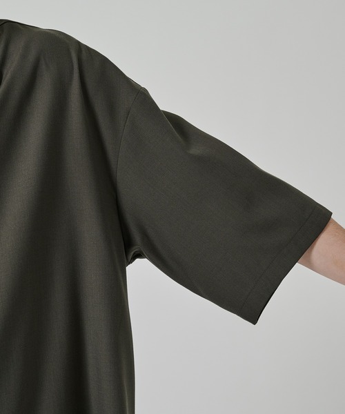 STUDIOUS(ステュディオス)の「【涼しいウール】COOL WOOL SHIRTS / クールウールシャツ / 接触冷感素材(シャツ/ブラウス・メンズ・ブラック/ダークグリーン・1/2)」の17枚目の写真