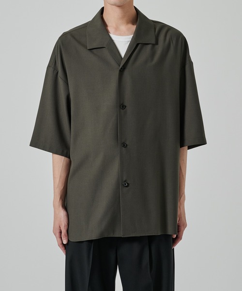 STUDIOUS（ステュディオス）の「【涼しいウール】COOL WOOL SHIRTS JACKET S.S（シャツ/ブラウス・メンズ・ブラック/ダークグリーン・1/2）」の19枚目の写真