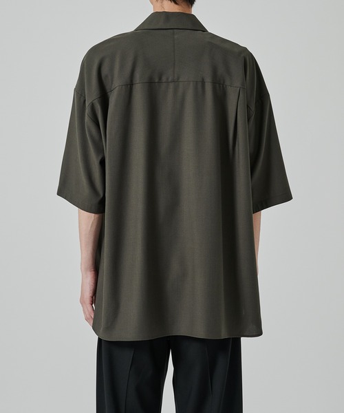 STUDIOUS（ステュディオス）の「【涼しいウール】COOL WOOL SHIRTS JACKET S.S（シャツ/ブラウス・メンズ・ブラック/ダークグリーン・1/2）」の21枚目の写真