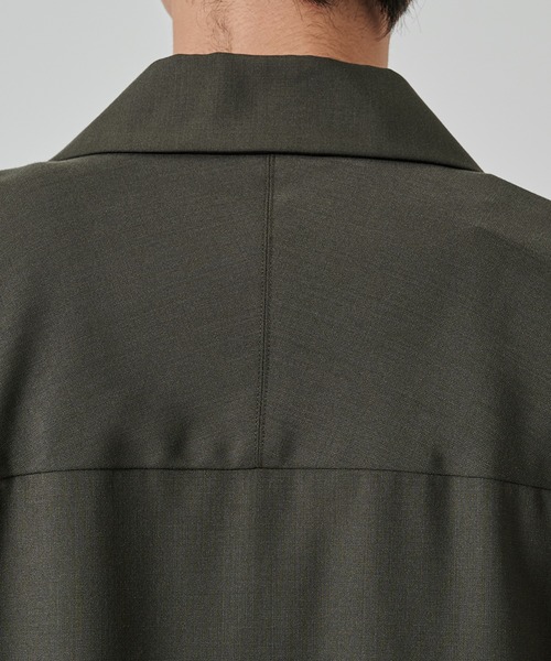 STUDIOUS（ステュディオス）の「【涼しいウール】COOL WOOL SHIRTS JACKET S.S（シャツ/ブラウス・メンズ・ブラック/ダークグリーン・1/2）」の22枚目の写真