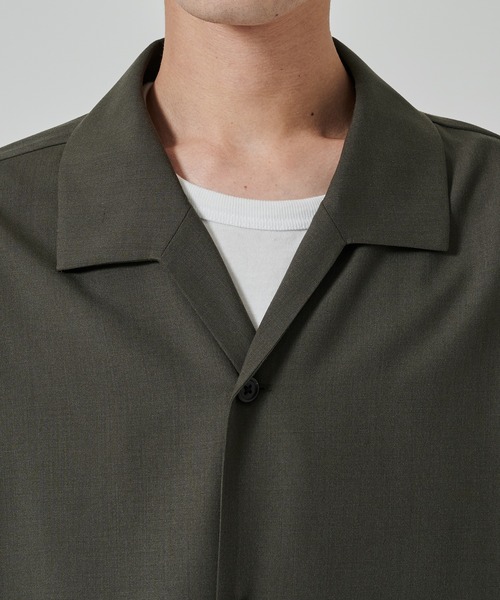 STUDIOUS(ステュディオス)の「【涼しいウール】COOL WOOL SHIRTS / クールウールシャツ / 接触冷感素材(シャツ/ブラウス・メンズ・ブラック/ダークグリーン・1/2)」の18枚目の写真