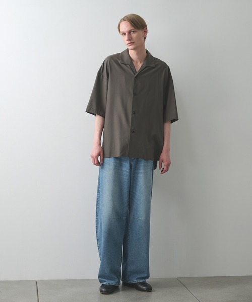 STUDIOUS(ステュディオス)の「【涼しいウール】COOL WOOL SHIRTS / クールウールシャツ / 接触冷感素材(シャツ/ブラウス・メンズ・ブラック/ダークグリーン・1/2)」の22枚目の写真