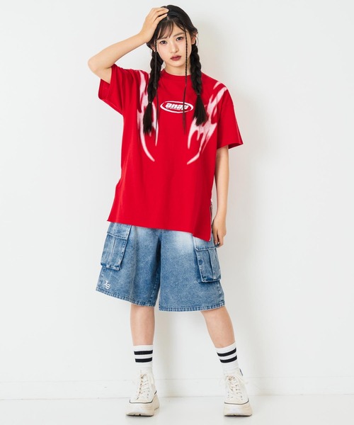 ANAP GiRL(アナップガール)の「ANAPR+S カーゴデニムハーフパンツ【ユニセックス】(デニムパンツ・キッズ・ブルー/ライトブルー・M/S/XS)」の8枚目の写真