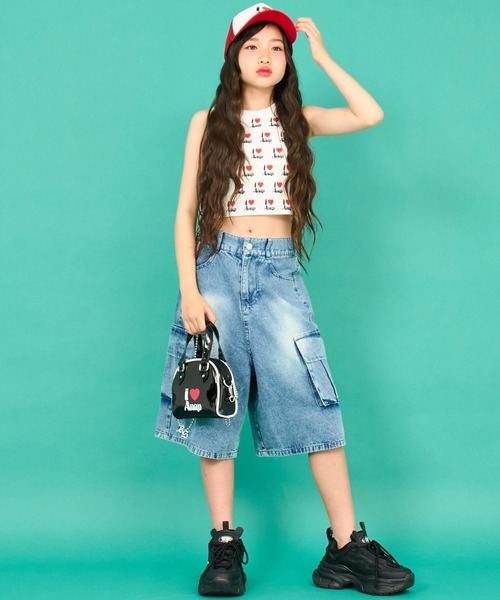 ANAP GiRL(アナップガール)の「ANAPR+S カーゴデニムハーフパンツ【ユニセックス】(デニムパンツ・キッズ・ブルー/ライトブルー・M/S/XS)」の18枚目の写真
