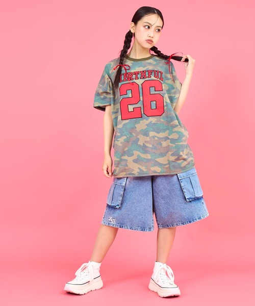 ANAP GiRL(アナップガール)の「ANAPR+S カーゴデニムハーフパンツ【ユニセックス】(デニムパンツ・キッズ・ブルー/ライトブルー・M/S/XS)」の15枚目の写真