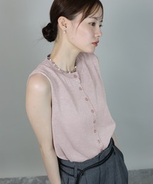 【関税込み】Yves Salomon ピンク フェザー ベスト Yves Salomon フェザートリム ベスト | ピンク | FARFETCH JP