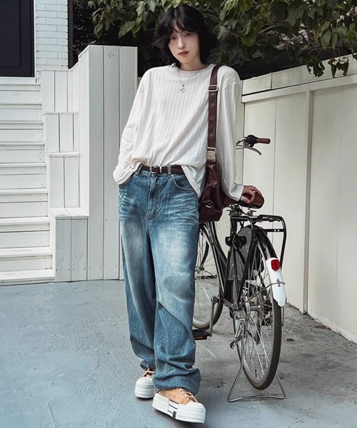 NOWLE(ノウル)の「【NOWLE】ベルベット ラウンドネック ロングスリーブ Tシャツ(Tシャツ/カットソー・メンズ・グレー/オフホワイト・LARGE/X-LARGE/MEDIUM)」の13枚目の写真