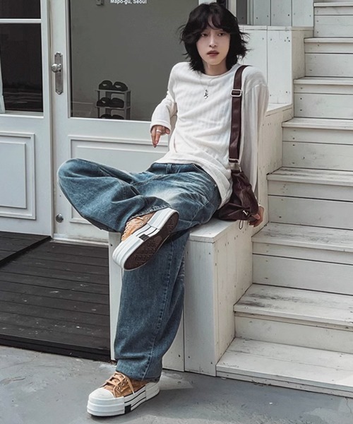 NOWLE(ノウル)の「【NOWLE】ベルベット ラウンドネック ロングスリーブ Tシャツ(Tシャツ/カットソー・メンズ・グレー/オフホワイト・LARGE/X-LARGE/MEDIUM)」の18枚目の写真