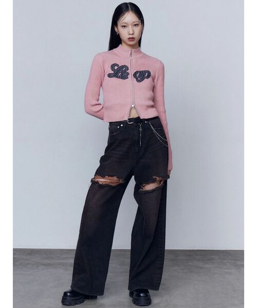 【未使用品！！】エモダ　デニム EMODA エモダ カットオフ ハイウエスト デニム パギンス ダメージ