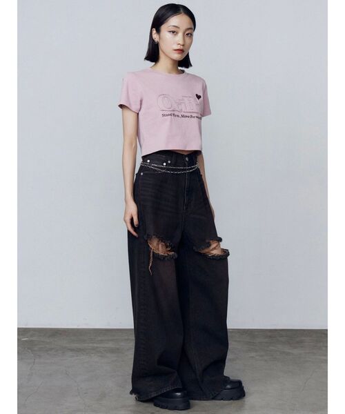 セール】ダブルハイクラッシュジーンズ（デニムパンツ）｜EMODA