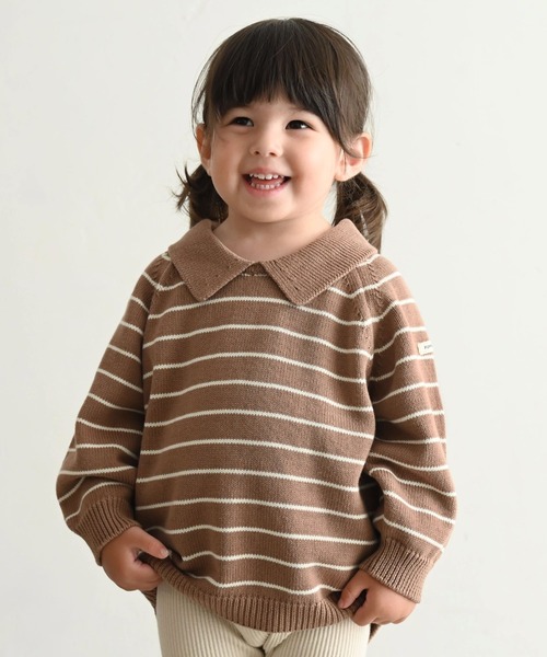 PUPPAPUPO(プッパプーポ)の「衿付き セーター ニット(ニット/セーター・キッズ・チャコール/アイボリー/モカ・90/100/80/110)」の18枚目の写真