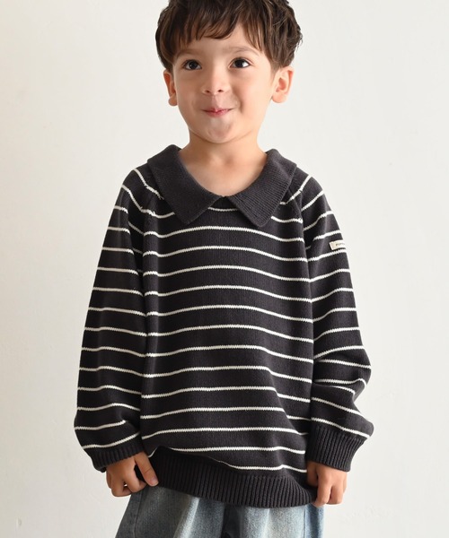 PUPPAPUPO(プッパプーポ)の「衿付き セーター ニット(ニット/セーター・キッズ・チャコール/アイボリー/モカ・90/100/80/110)」の15枚目の写真