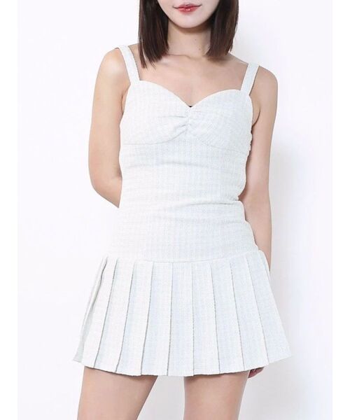 セール】ヘムプリーツツイードワンピース（ワンピース）｜EATME