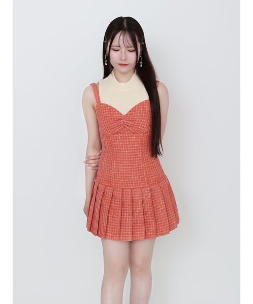 セール】ヘムプリーツツイードワンピース(ワンピース)|EATME セール】ヘムプリーツツイードワンピース(ワンピース)|EATME