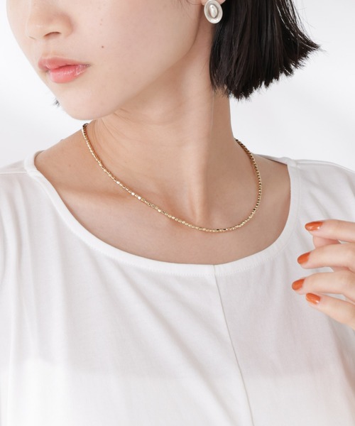 NANO universe（ナノユニバース）の「メタルビーズネックレス（ネックレス・レディース・シルバー/ゴールド・FREE）」の2枚目の写真