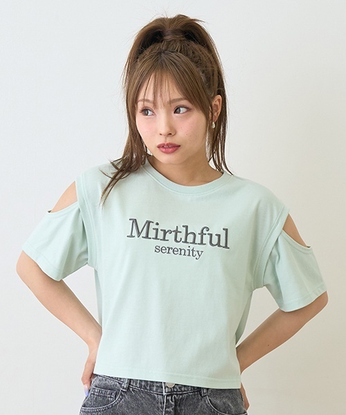 セール】【接触冷感/ひんやり】肩あきTシャツ（Tシャツ/カットソー