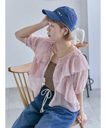 ehka sopo | シアーフリルブラウス(シャツ/ブラウス)