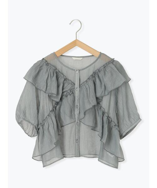 ehka sopo(エヘカソポ)の「シアーフリルブラウス(シャツ/ブラウス・レディース・キナリ/ピンク/グレー/ブラック・F)」の17枚目の写真