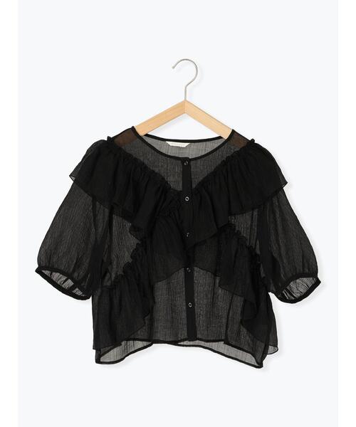 ehka sopo(エヘカソポ)の「シアーフリルブラウス(シャツ/ブラウス・レディース・キナリ/ピンク/グレー/ブラック・F)」の18枚目の写真