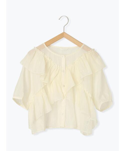 ehka sopo(エヘカソポ)の「シアーフリルブラウス(シャツ/ブラウス・レディース・キナリ/ピンク/グレー/ブラック・F)」の19枚目の写真