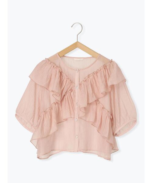 ehka sopo(エヘカソポ)の「シアーフリルブラウス(シャツ/ブラウス・レディース・キナリ/ピンク/グレー/ブラック・F)」の20枚目の写真