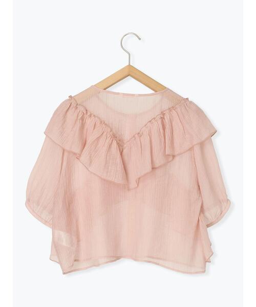 ehka sopo(エヘカソポ)の「シアーフリルブラウス(シャツ/ブラウス・レディース・キナリ/ピンク/グレー/ブラック・F)」の21枚目の写真