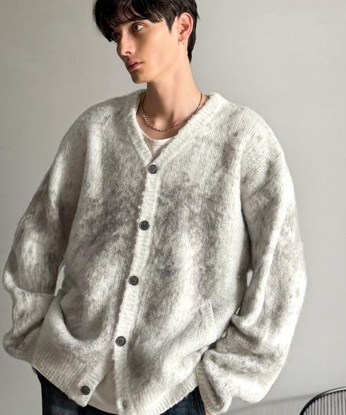 トップス andwang Fur bonbon cardigan (gray) andwang アンドワン♥fur bonbon cardigan Fur bonbon cardigan (gray)