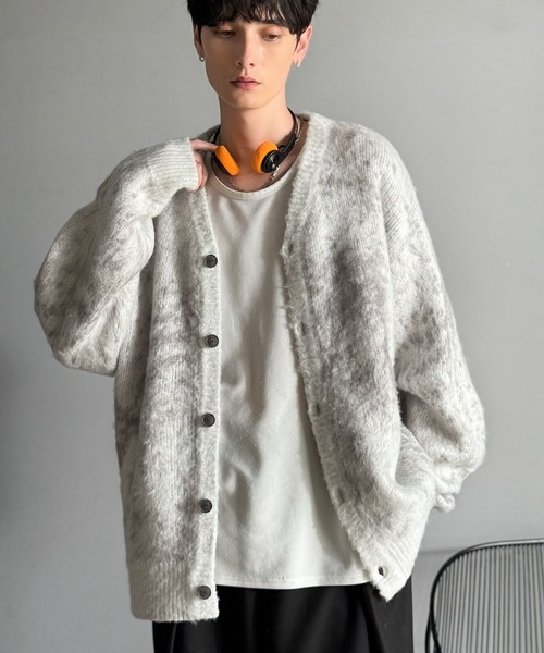 セール】「まるで毛布。」モヘアライクシャギー素材オーバーサイズV